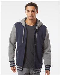 IND45UVZ Independent Trading Co Unisex Varsity Full-Zip Hooded Sweatshirt 